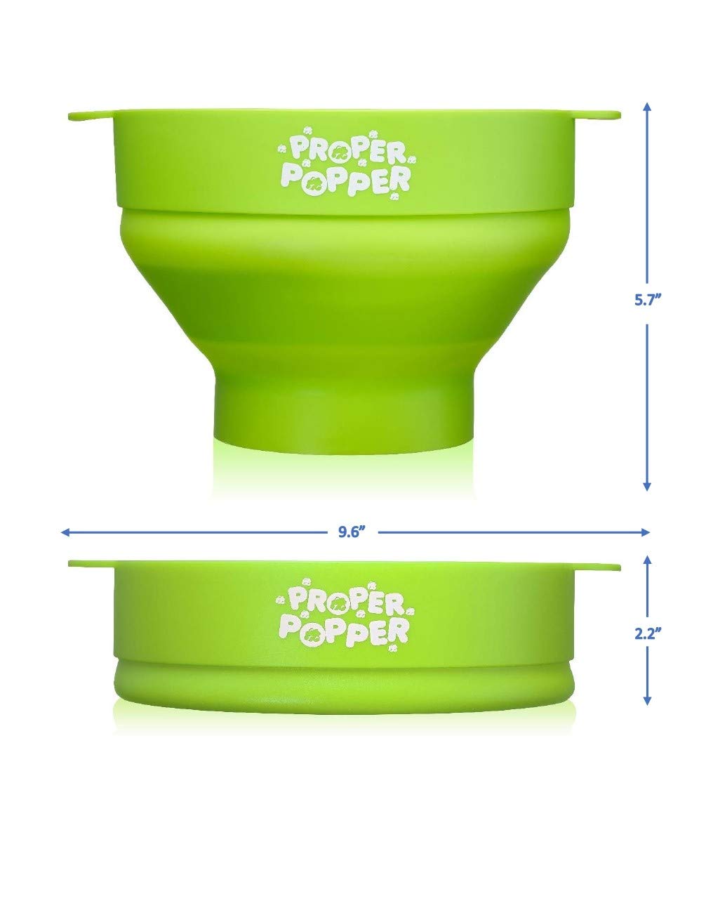 The Original Proper Popper Microwave Popcorn Popper, Silicone Popcorn Maker, Collapsible Bowl BPA Free & Dishwasher Safe - (Aqua)