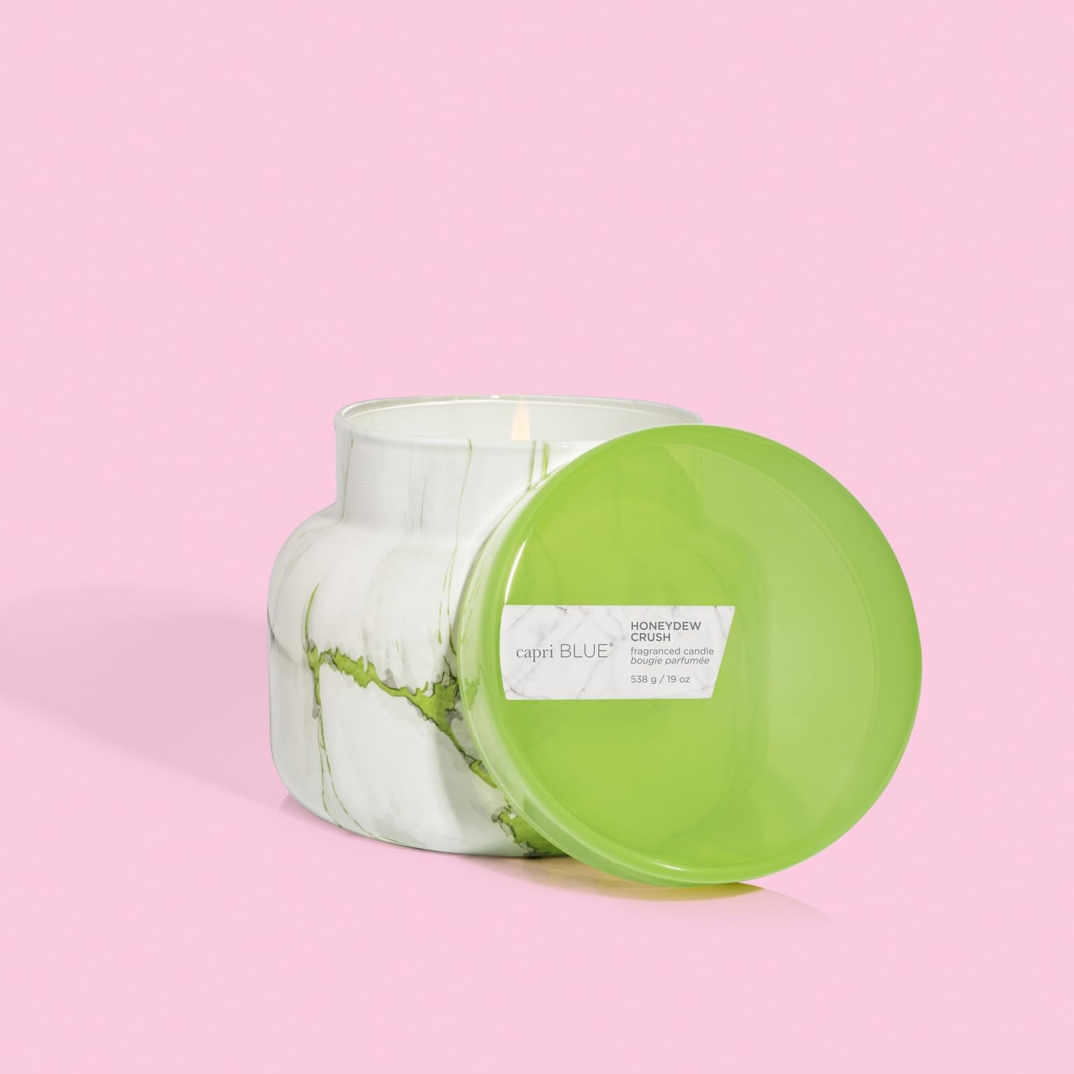 Capri Blue Modern Marble Jar Candles - Luxury Candles for Home Scented - Long Lasting Soy Wax Blend (Aloha Orchid, 8 oz)