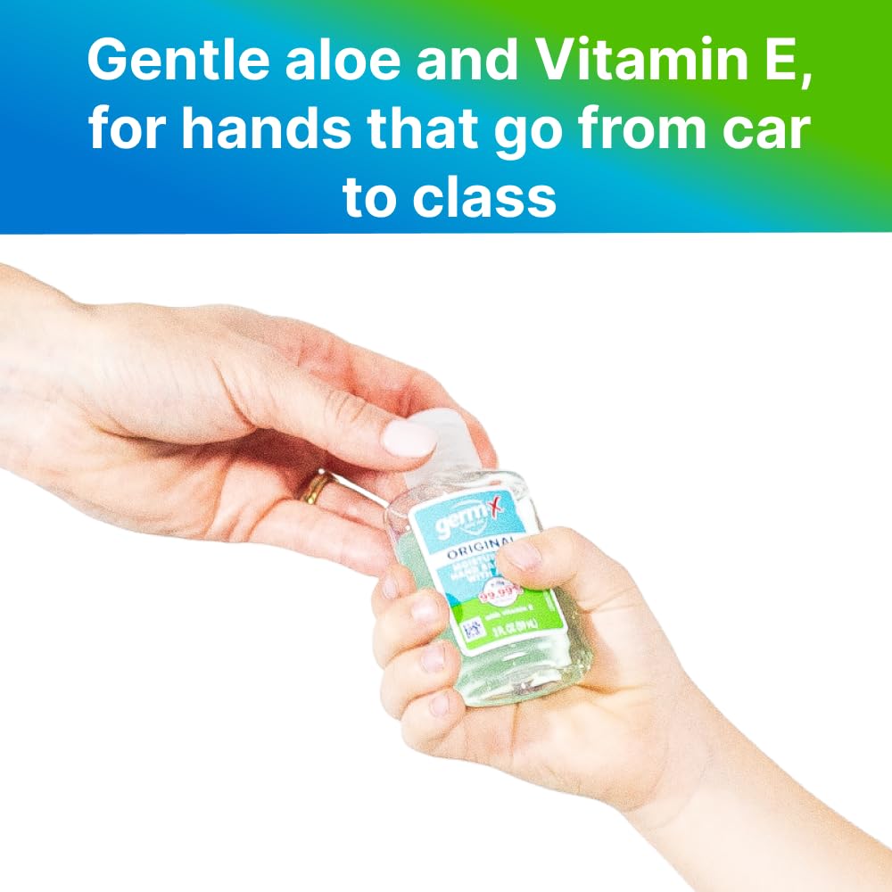 Germ-X Original Hand Sanitizer, 2 Fl Oz (Pack of 24), Less Drying Moisturizing Gel with Aloe and Vitamin E, No Rinse Formula, Bulk Mini Travel Size for On-The-Go