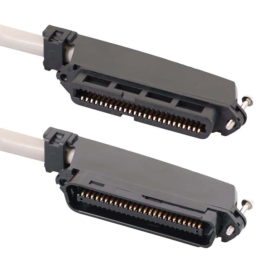 ICC Female to Female 25 Pair Telco Cable 5ft - Cat3 24AWG, 100% Solid Pure Copper, Gray Riser CMR Cable with 90 Degree 50 Pin Telco Connector for Voice and Low Data PBX Applications, 5 Feet