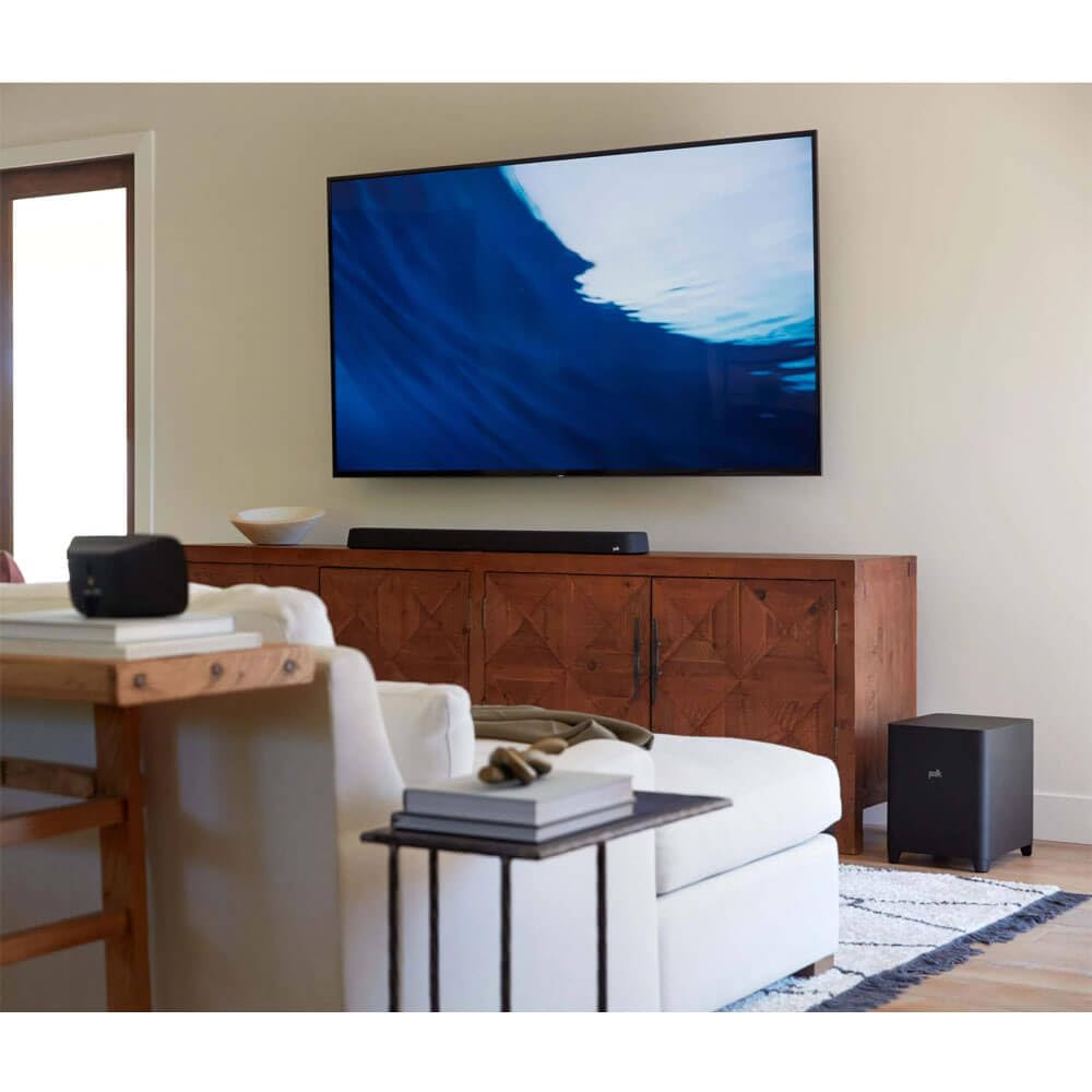 Polk Audio MagniFi Max AX 5.1.2 Channel Sound Bar with 10" Wireless Subwoofer, Dolby Atmos and DTS:X Certified, Polk's Patented VoiceAdjust & SDA Technologies, TV Speakers, Easy Setup, Black