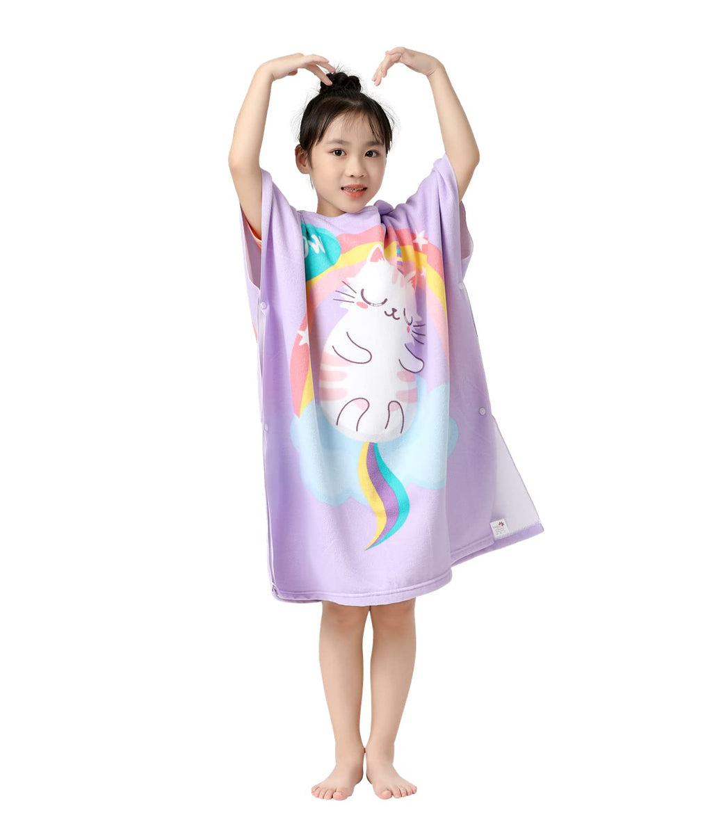 Soft Microfiber Swim Cover-ups for 3 to 10 Years Old Kids Hooded Bath Beach Poncho Towels (Alligator, Fits 3-10 Years)