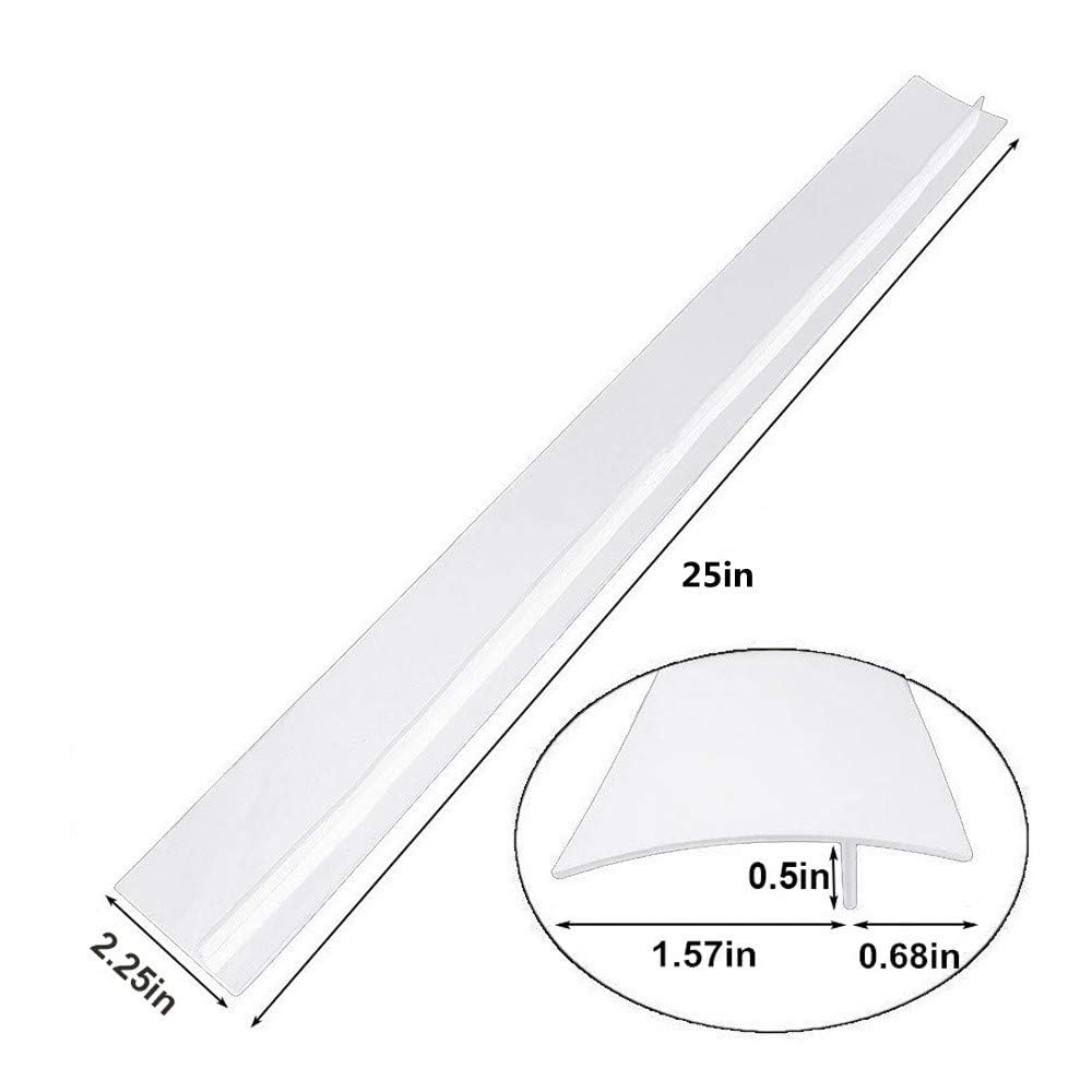 FLSEPAMB Silicone Stove Gap Covers, 2 Pack Heat Resistant Oven Gap Filler Seals Gaps with Anti-Slip Mirror Base, Stain Resistant Stove Counter Gap Cover Silicone Strips Between Stovetop and Counter