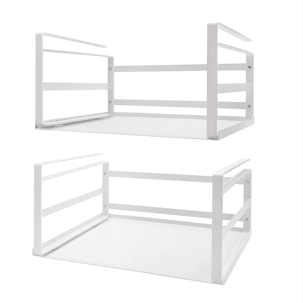 Nxconsu 2 Pack Small Compact Heavy Duty Under Cabinet Organizer, Slide-Under Shelf Basket with Metal Bottom, Hanging Pantry Shelf for Kitchen Cupboard Bookshelf Closet, Holds 15 lbs, Black, 11.02"