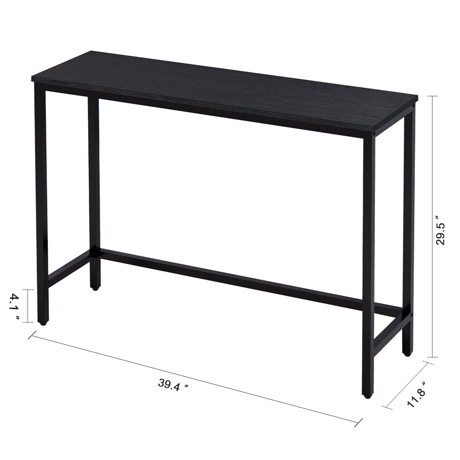 Timberer 39.4” Console Table, Hallway Entrance Table Sofa Table Behind Couch, for Living Room, Entryway, Easy Assembly, Accent Table, Black
