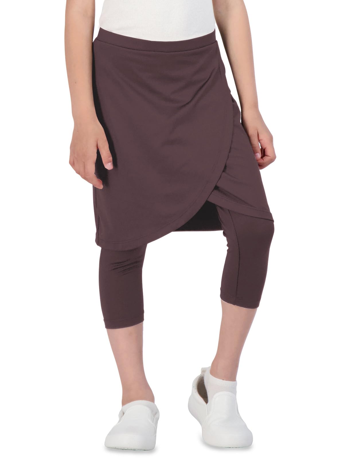 CharmWM Girls High Elastic Waist Capri Pants Kids Cute Active Golf Tennis Skorts Leggings Skirts Trousers