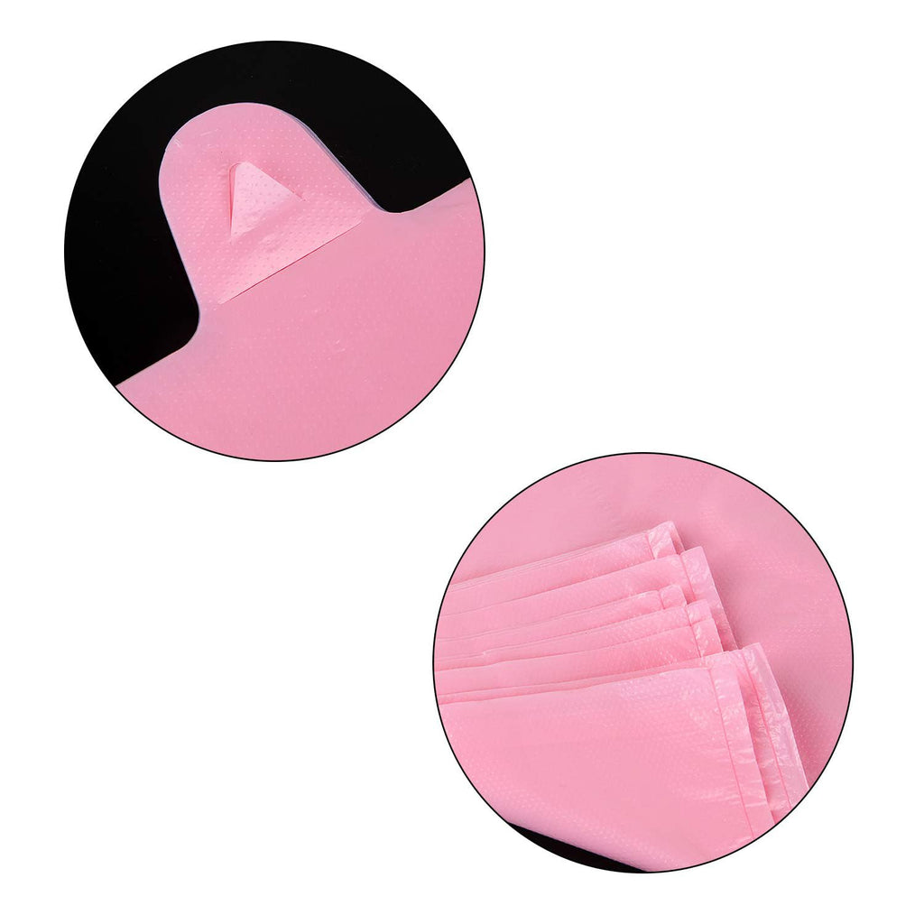 LazyMe T Shirt Bags, Bolsas De Plastico Para Negocio,12x20 Inches Plastic Shopping Bags with Handles for Grocery, Business, Restaurant Use (Pink 100pcs)