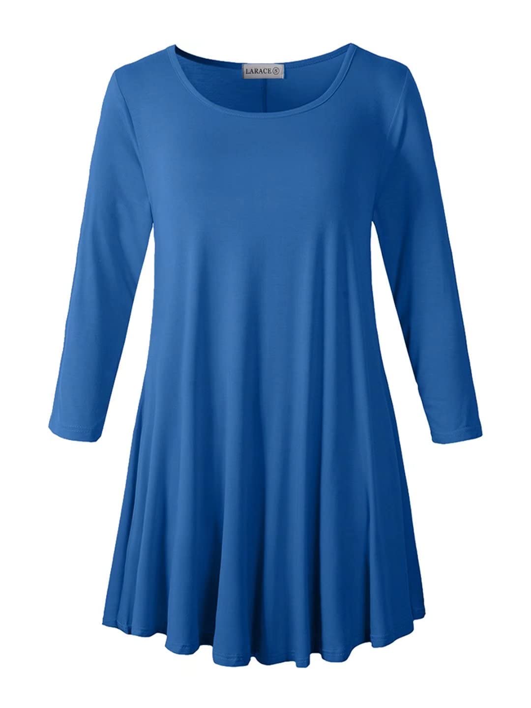 LARACE 3/4 Sleeve Shirts for Women Plus Size Tunic Dressy Top Loose Fit Flare T-Shirt