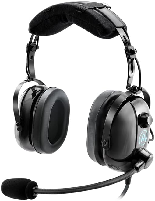 AIRVOICE Pilot Headset with Passive Noise Reduction, PNR General Aviation Headset with Comfortable Earpads and Noise Canceling Microphone, for Pilot, Flight School Student, Instructor