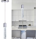 HAIXIANG Modern Kitchen Island Hanging Light Fixtures Crytstal Pendant Lighting for Kitchen Island Chrome Mini Chandelier with 6000K Daylight Bulb