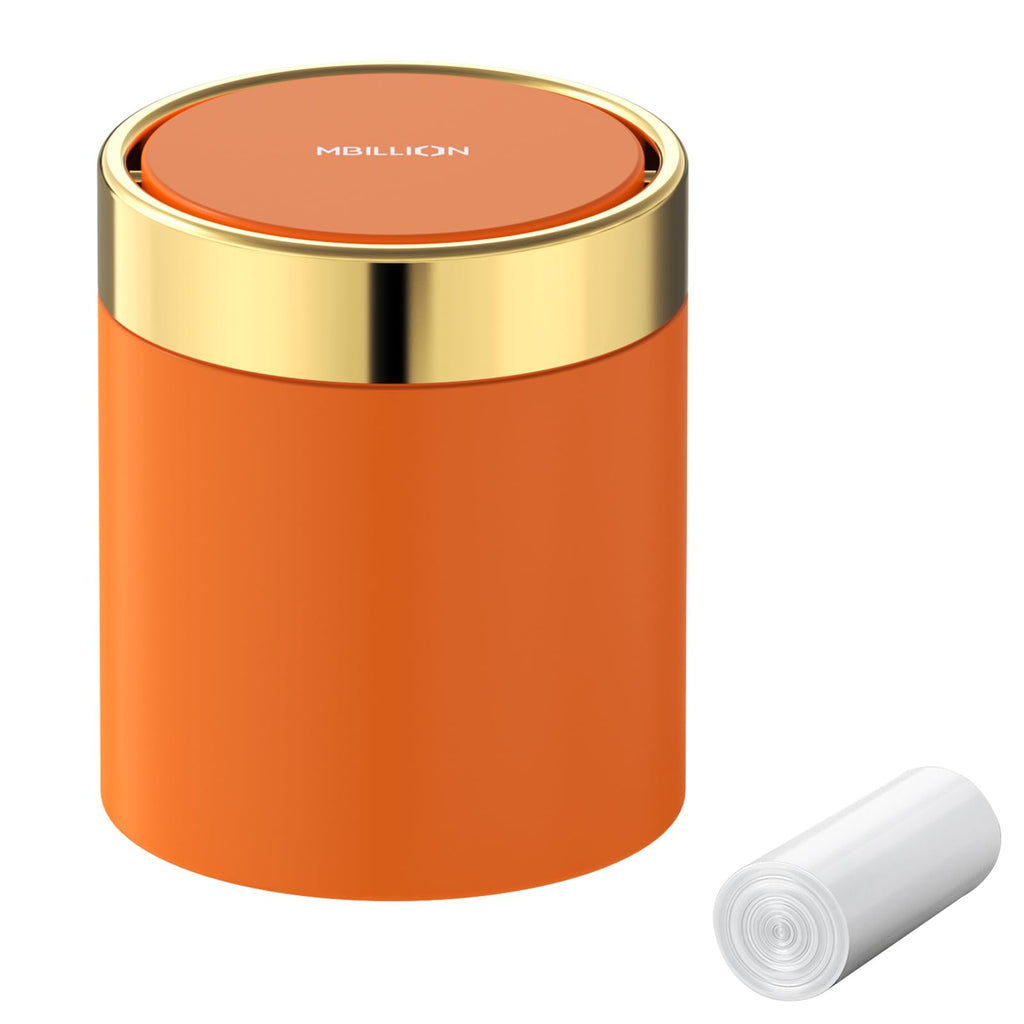 Mini Trash Can with Lid, Desktop Small Trash Can Recycling Bin Cute Metal Garbage Can for Tabletop Countertop Use,Stainless Steel 0.4Gal/1.5L Waste Bin for Office Parlor Car Bedroom,Swing Lid Open