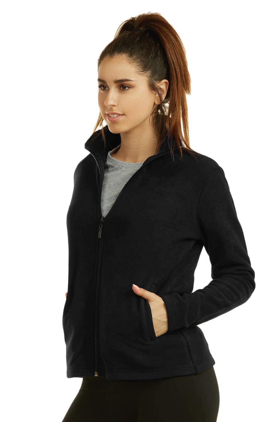 Sofra Women's Polar Fleece Full Zip Up Winter Jacket