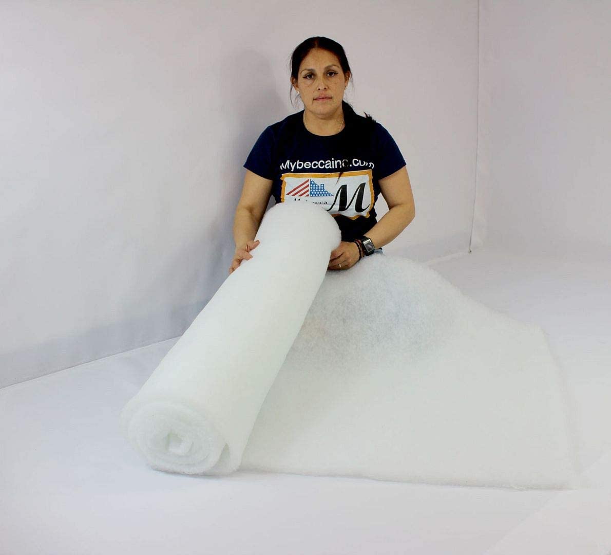 Mybecca 24 Inch Wide (1 Yard) Quilt Batting Multipurpose Dacron Fiber Polyester Wadding Fabric Loft Upholstery Grade Padding 36" x 24" (2' x 6')
