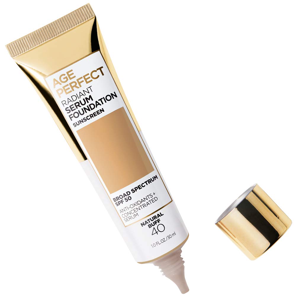 L'Oreal Paris Age Perfect Radiant Serum Foundation with SPF 50, Almond, 1 Ounce