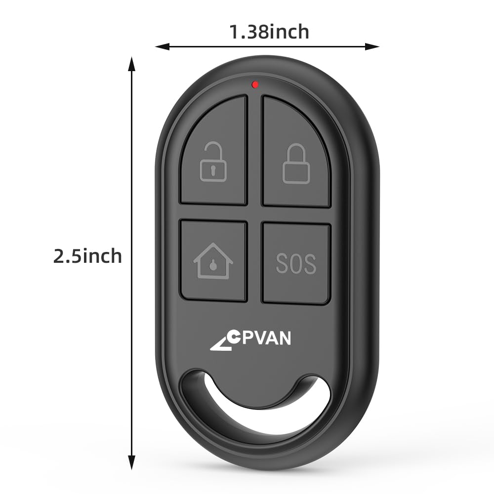 CPVAN WiFi Motion Sensor Alarm, 125dB Smart PIR Motion Detector with Phone App Alerts, Wireless Indoor Home Security Alarm System with Remote, 2.4GHz WiFi, Black