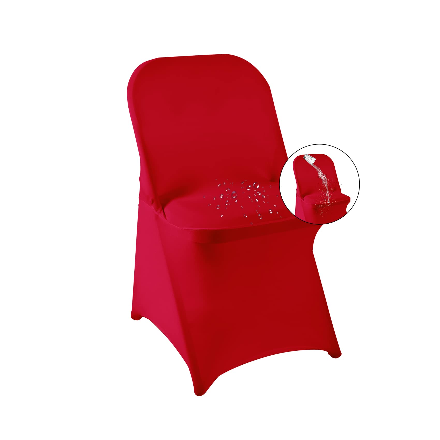 magalo 12 Pack Black Spandex Folding Waterproof Chair Cover, Stretch Chair Cover Protector for Wedding, Party, Dining Banquet and Other Special Events