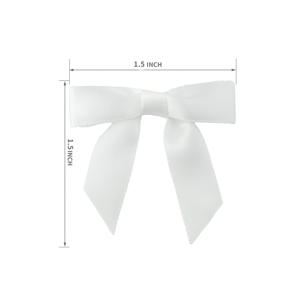 7Rainbows 50pcs Boutique 1.5" Black Satin Ribbon Mini Bows for Craft Sewing Scrapbooking Wedding and Gift Wrapping