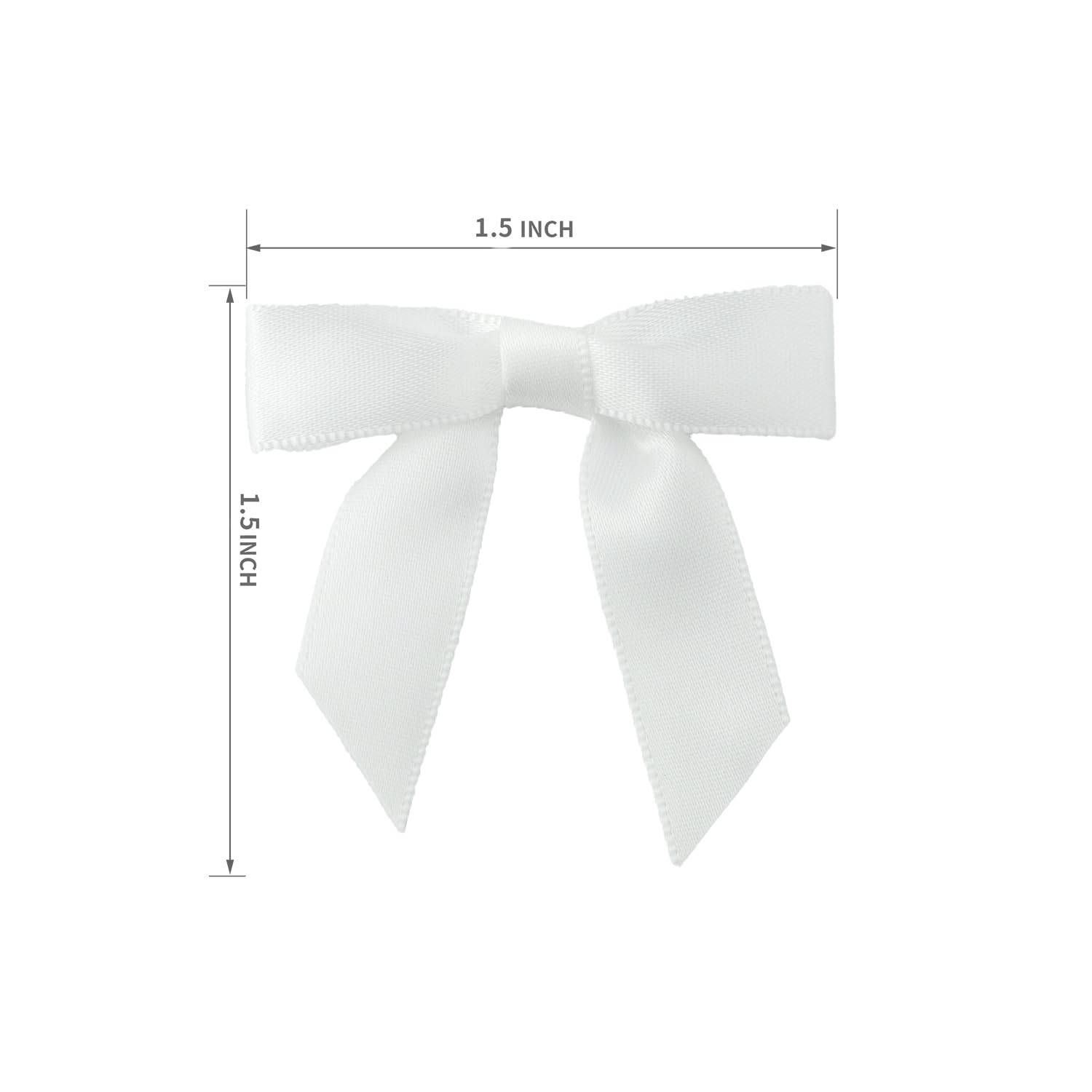 7Rainbows 50pcs Boutique 1.5" Black Satin Ribbon Mini Bows for Craft Sewing Scrapbooking Wedding and Gift Wrapping