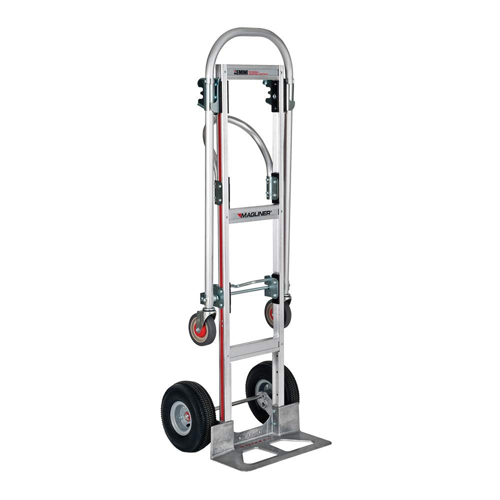 Magline Gemini Sr Convertible Hand Truck, Pneumatic Wheels, 500 lbs Load Capacity