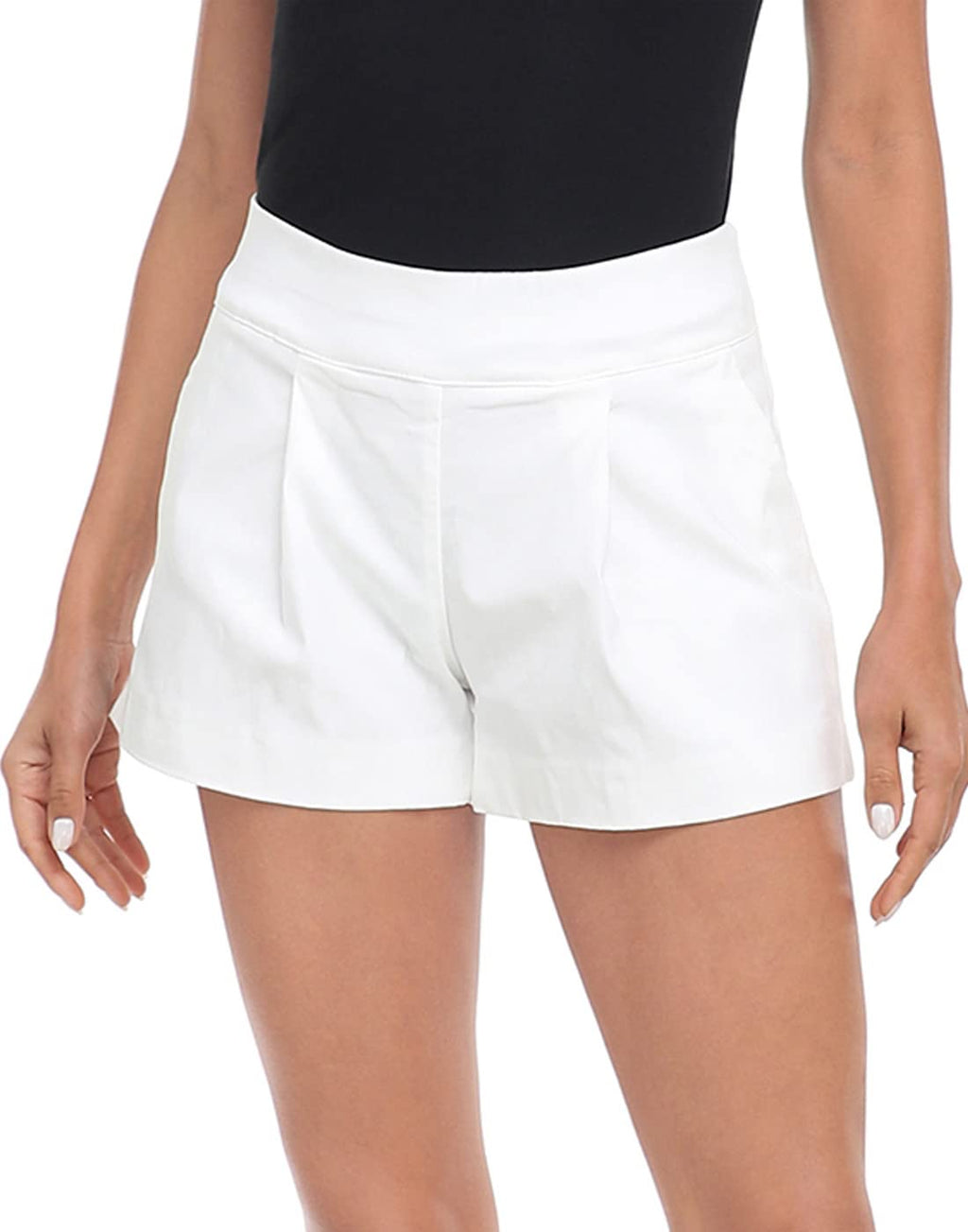 HDE Womens Pull On Dress Shorts 3" Inseam with Pockets High Waisted Chino Dressy Pleated Summer Stretchy Elastic Waist Shorts