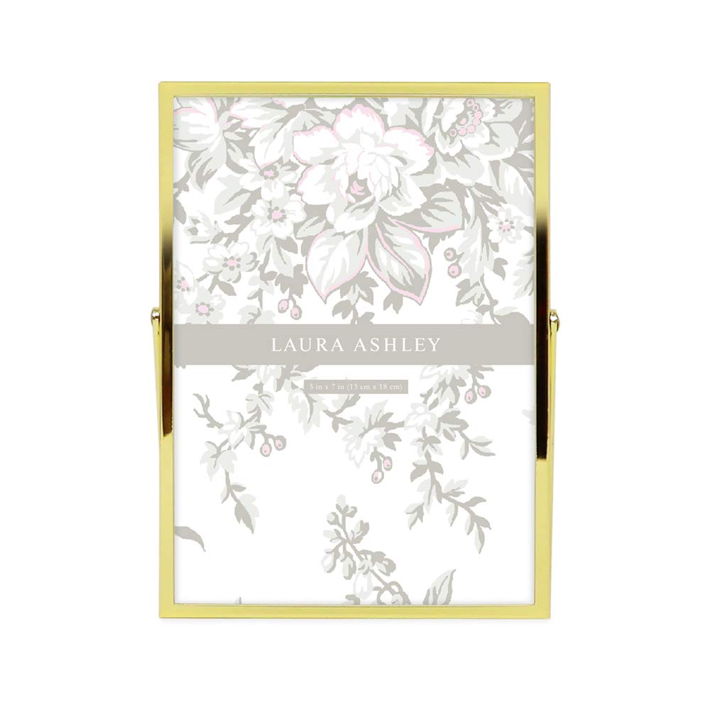 Laura Ashley 2x3 Rose Gold Flat Metal Picture Frame (Vertical) with Pull-Out Easel Stand, Made for Tabletop, Counterspace, Shelf and Desk (2x3, Rose Gold)