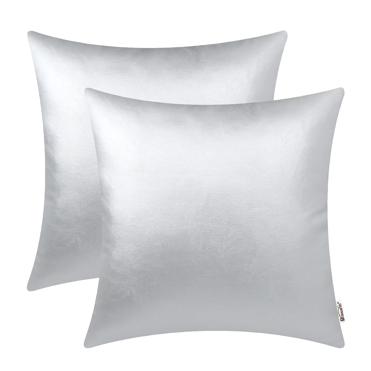 BRAWARM Faux Leather Throw Pillow Covers 16 X 16 Inches - Black Leather Pilow Covers Pack of 2, Solid Dyed Leather Pillowcases for Couch Bed Sofa Garden Home Decorative