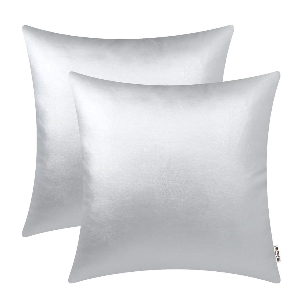 BRAWARM Faux Leather Throw Pillow Covers 16 X 16 Inches - Black Leather Pilow Covers Pack of 2, Solid Dyed Leather Pillowcases for Couch Bed Sofa Garden Home Decorative