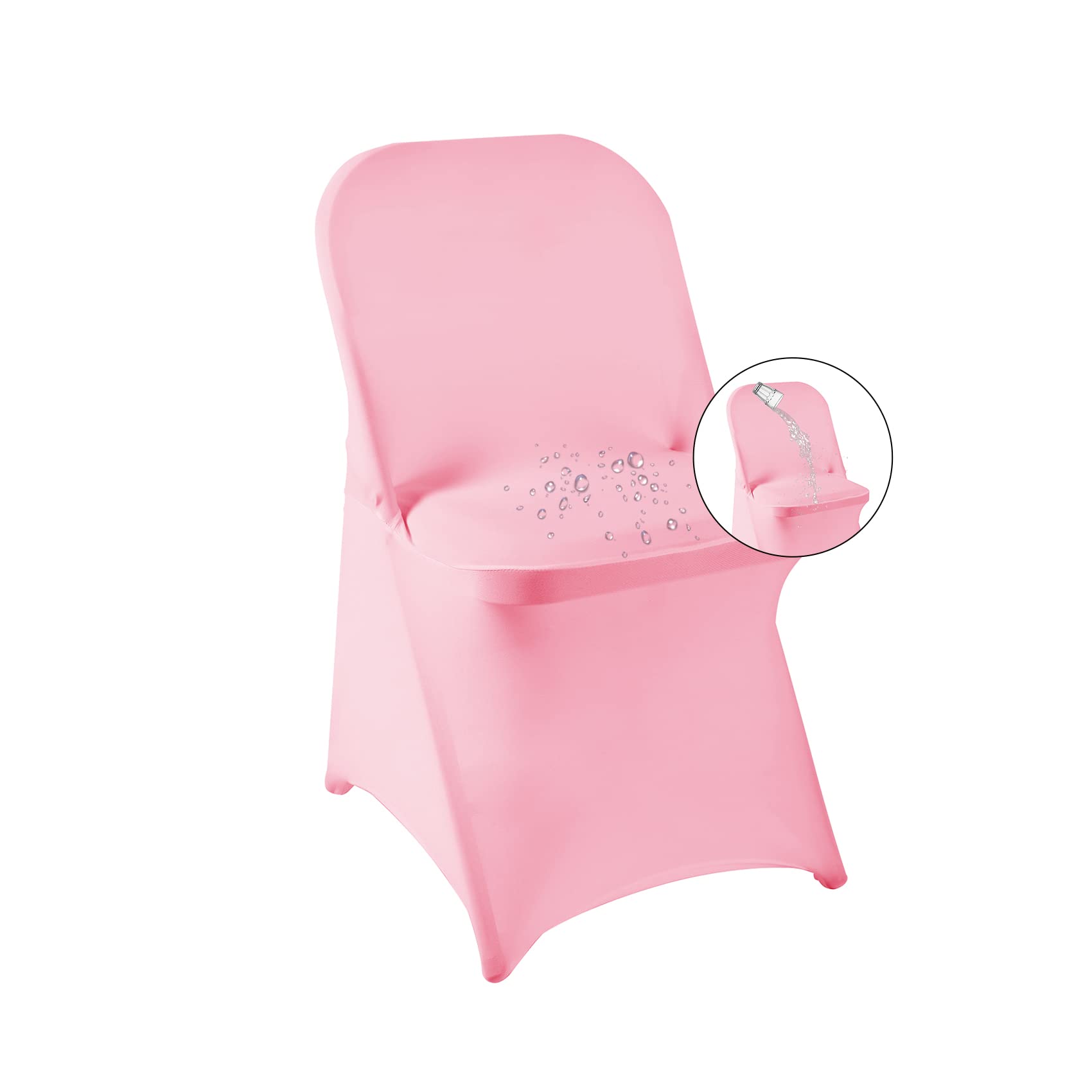 magalo 12 Pack Black Spandex Folding Waterproof Chair Cover, Stretch Chair Cover Protector for Wedding, Party, Dining Banquet and Other Special Events