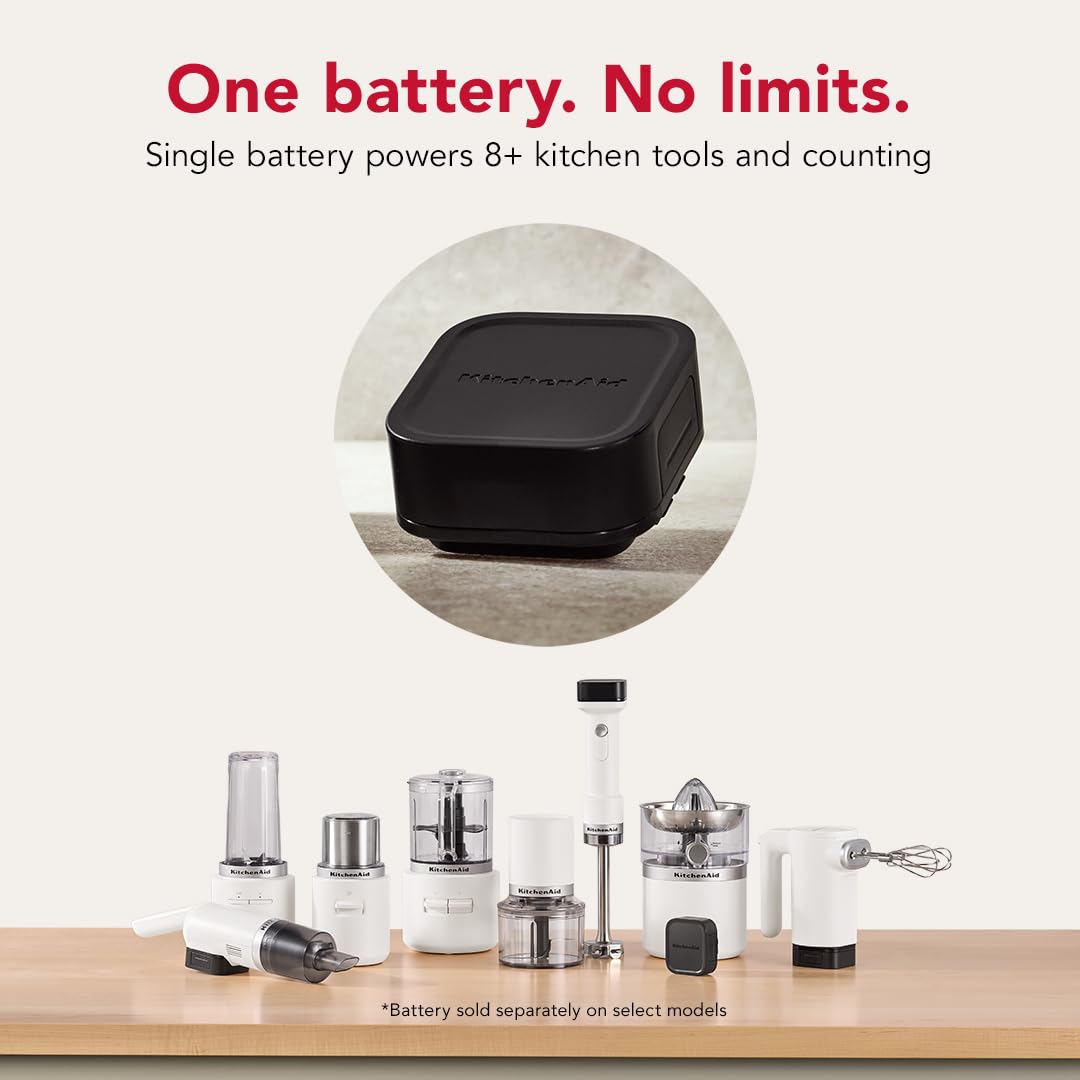 KitchenAid Go™ Cordless Kitchen Vacuum - Battery Included, KKVR121, Black Matte
