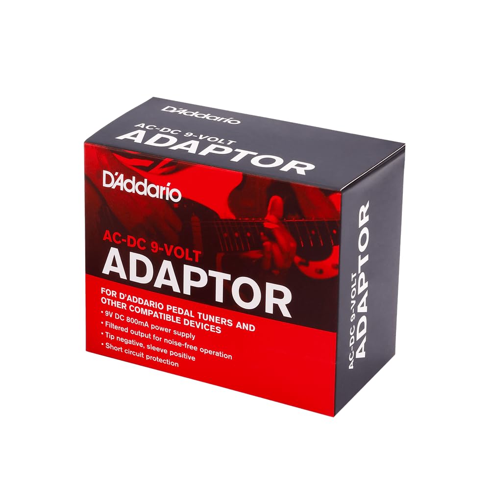 D'Addario Accessories PW-CT-9V DC Power Adapter – Pedalboard Supply - For Pedal Board and Other Devices Requiring 9V – 800mA Max Current