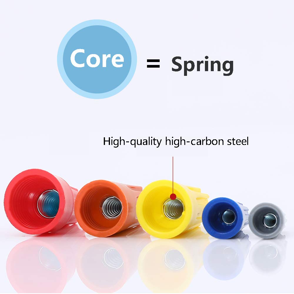 300 Pcs Red Electrical Wire Connectors Screw Terminals, with Spring Insert Twist Nuts Caps (AWG 18-10)