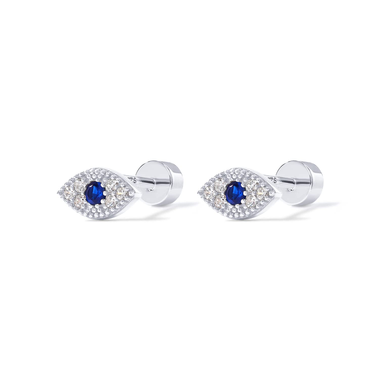 PAVOI 14K Gold Plated Flat Back Earrings | Solid 925 Sterling Silver Posts | Helix Cartilage Earrings for Women | Cubic Zirconia Stud Earrings | Trending Fashion Jewelry