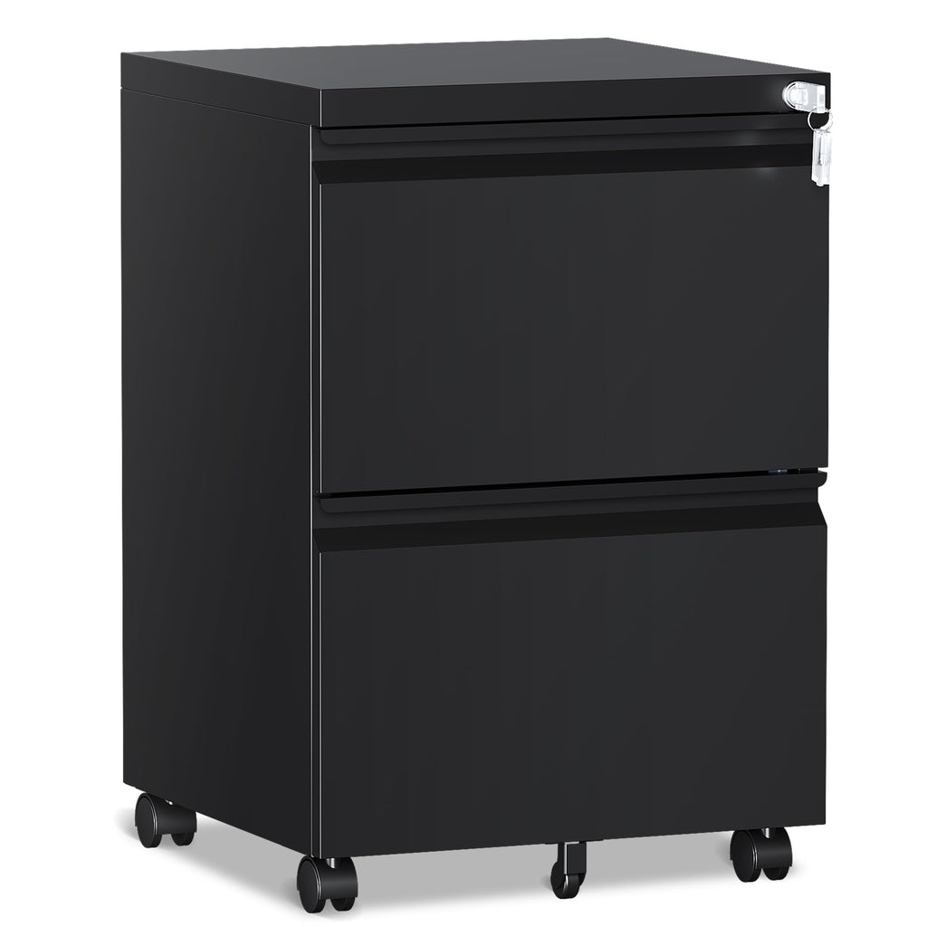 RAVIGIN 4 Drawer File Cabinet with Lock,Vertical Filing Cabinet for Home Office,Metal File Cabinets with Lock,Storage Files for A4/ Legal/Letter, Require Assembly, (Black)