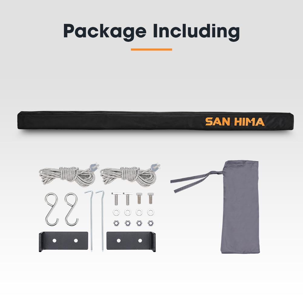 SanHima Vehicle Awning 4.6ft x 6.6ft - Roof Rack Pull Out Side Awning 30ft² Sun Shade UPF50+ Weatherproof for Camping Car SUV Truck Van