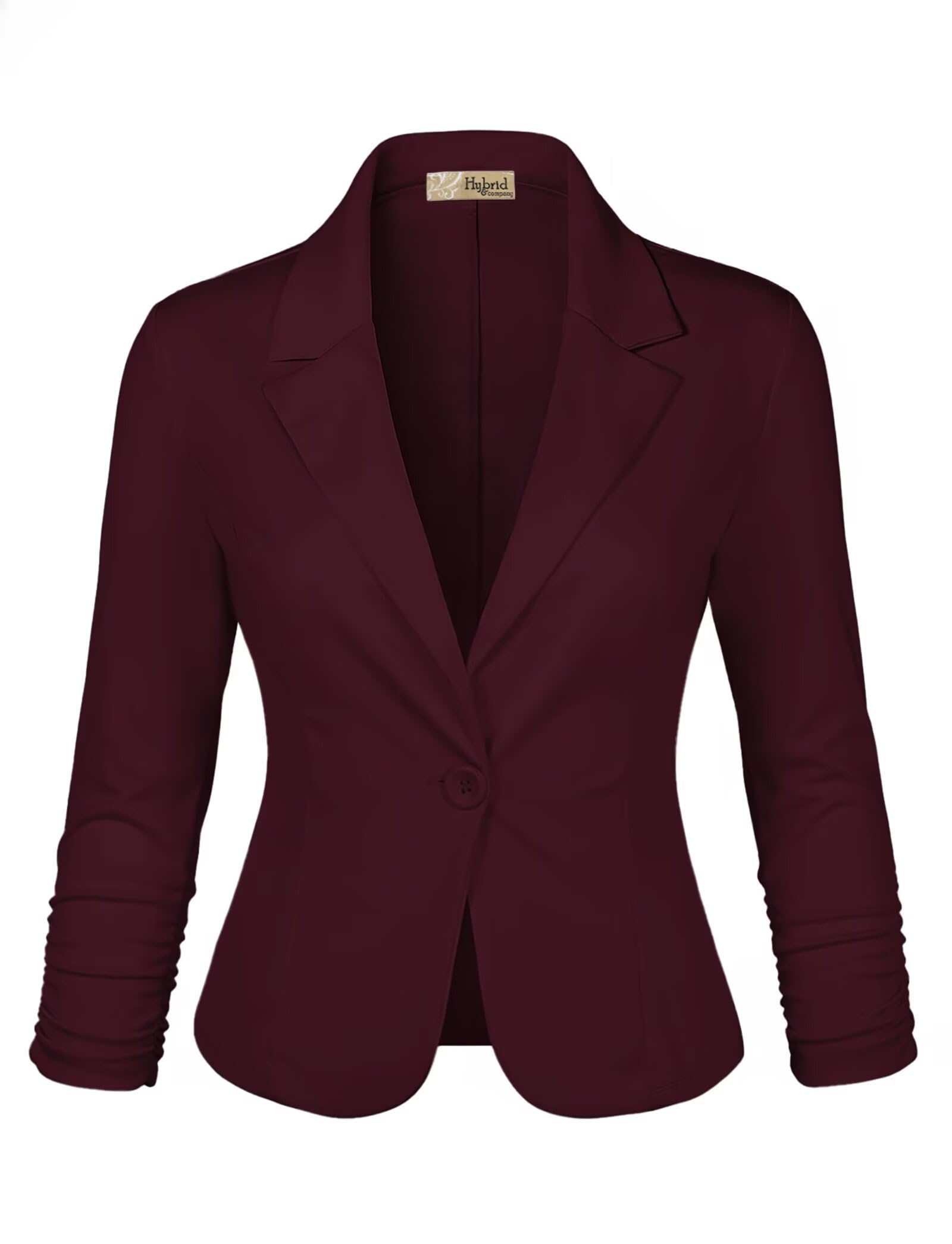 Hybrid & Company Women's Lightweight Casual Work Office Stretch Ponte Cardigan Blazer Jacket Made in USA