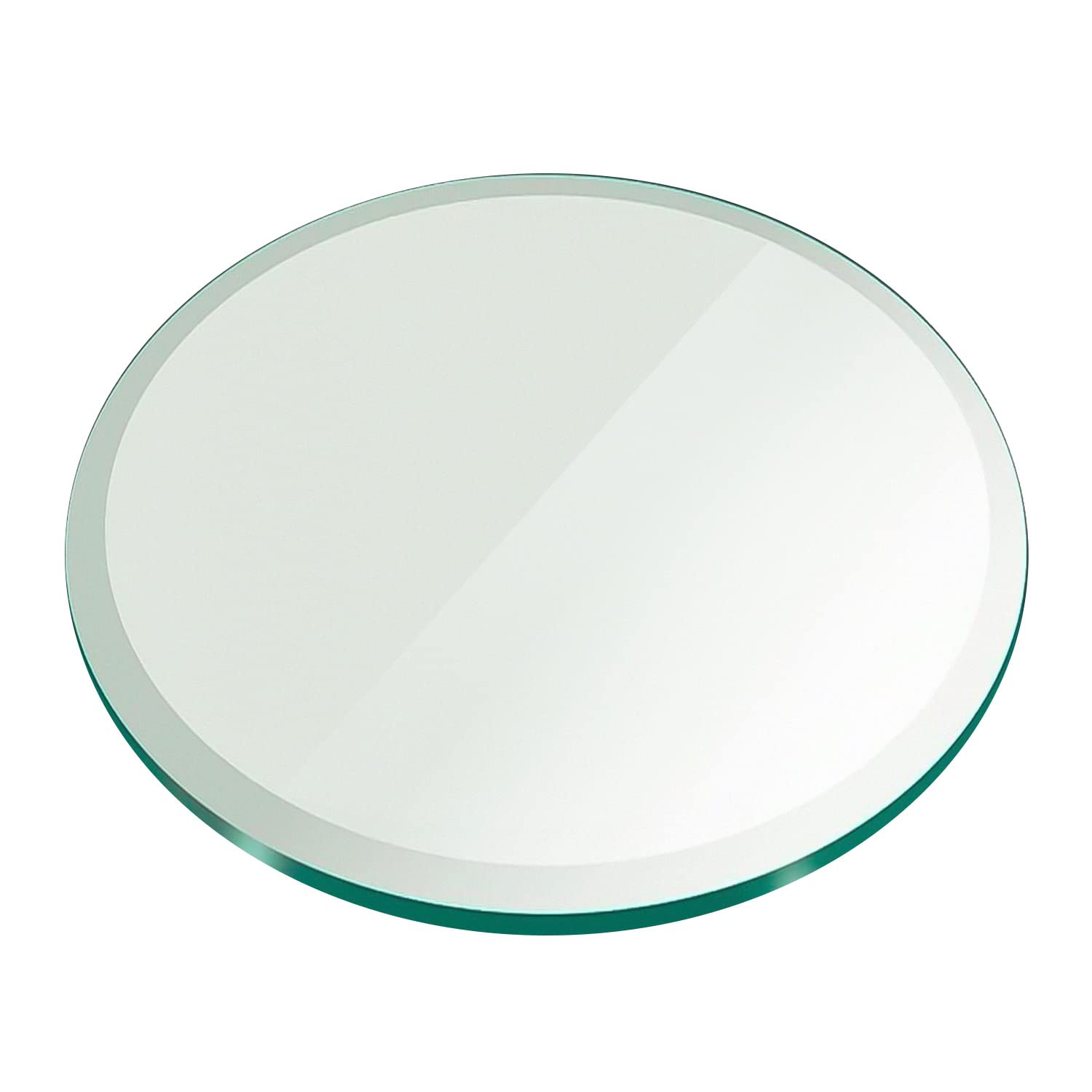 12" Inch Round Glass Table Top 1/2" Thick Tempered Beveled Edge by Fab Glass and Mirror