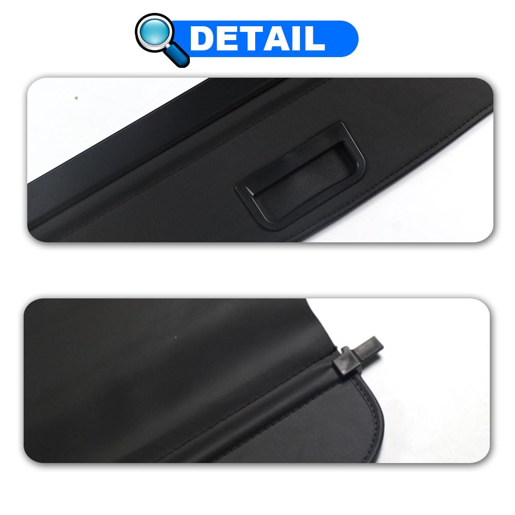 Cargo Cover for Jeep Grand Cherokee (2 Row; WL) 4XE Accessories 2022-2025 2026 Rear Black Trunk Shade Luggage Security Cover