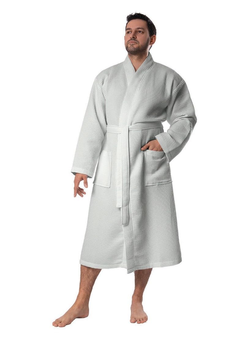 BAGNO MILANO Mens Robes, Waffle Robes For Men, Turkish Cotton Mens Bathrobes