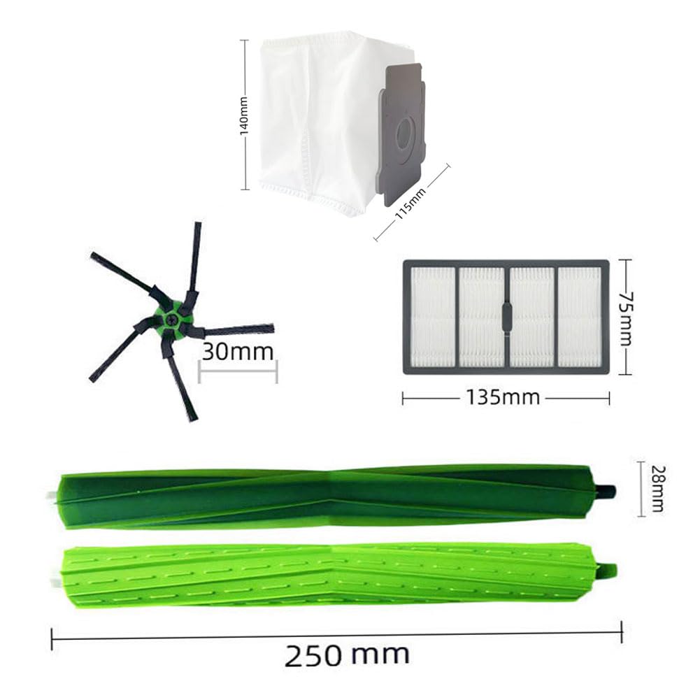Replacement Parts Fit for iRobot Roomba s9 (9150) s9+ (9550) s Series Wi-Fi Connected Robot Vacuum Kits (2 Rubber Brushes, 4 Filters, 6 Side Brushes)