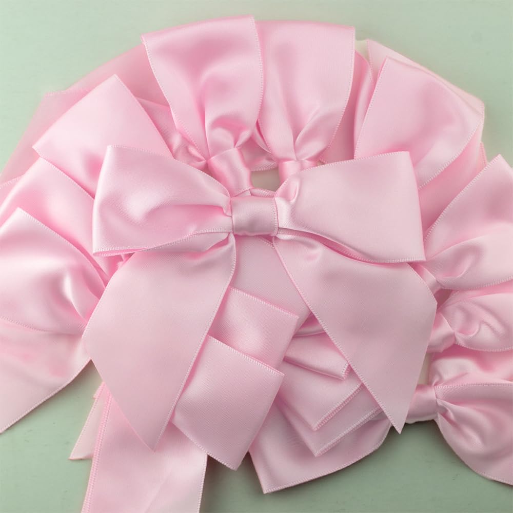 7Rainbows 50pcs Boutique 1.5" Black Satin Ribbon Mini Bows for Craft Sewing Scrapbooking Wedding and Gift Wrapping