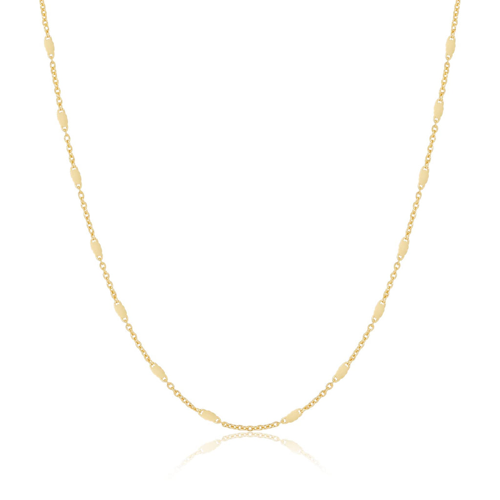 BERISO 14K Gold/Silver Plated Choker Necklace for Women Shining Dots Station Gold Chain Necklace Beads Sparkle Chain Necklace Link Chain Exquisite Jewelry for women