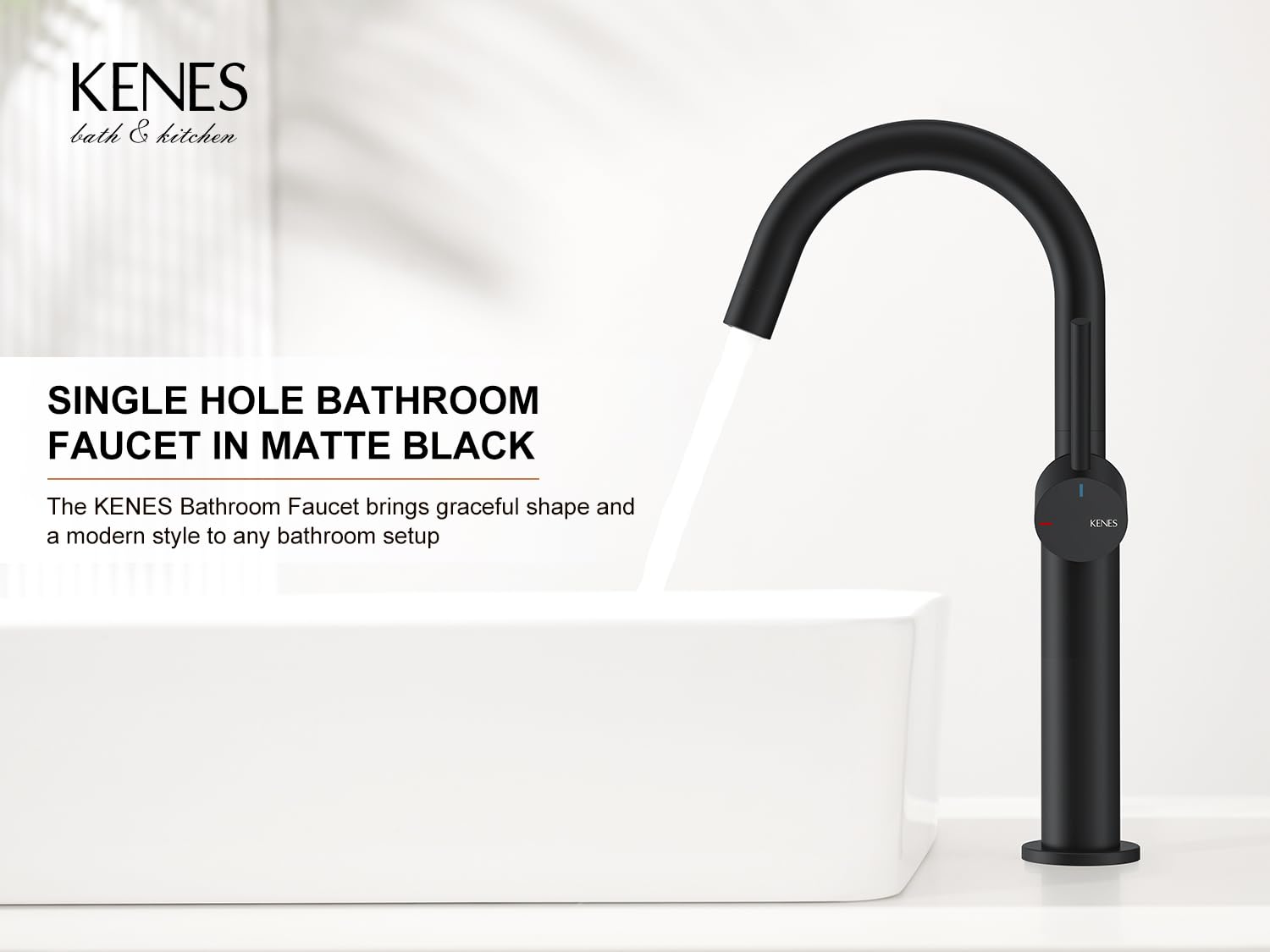 KENES Black and Gold Single Handle Bathroom Sink Faucet, Modern Prep Wet Bar Sink Faucet with Drain Assembly & Deck Plate, Vanity Faucets for Farmhouse RV Camper Utility, KE-9005B-BG