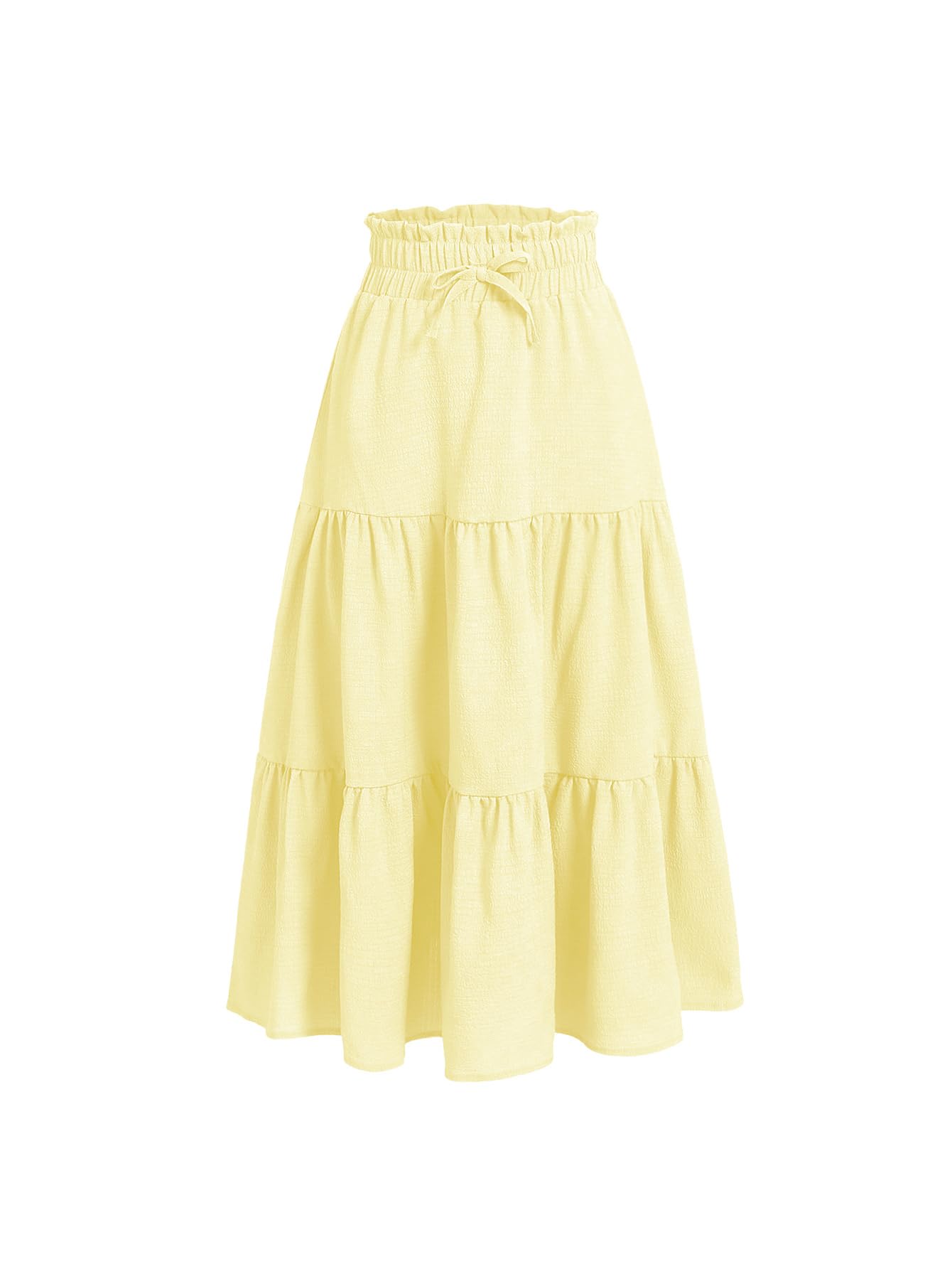 Floerns Girls Boho Floral Print High Waist Flare Hem Summer Long Skirt