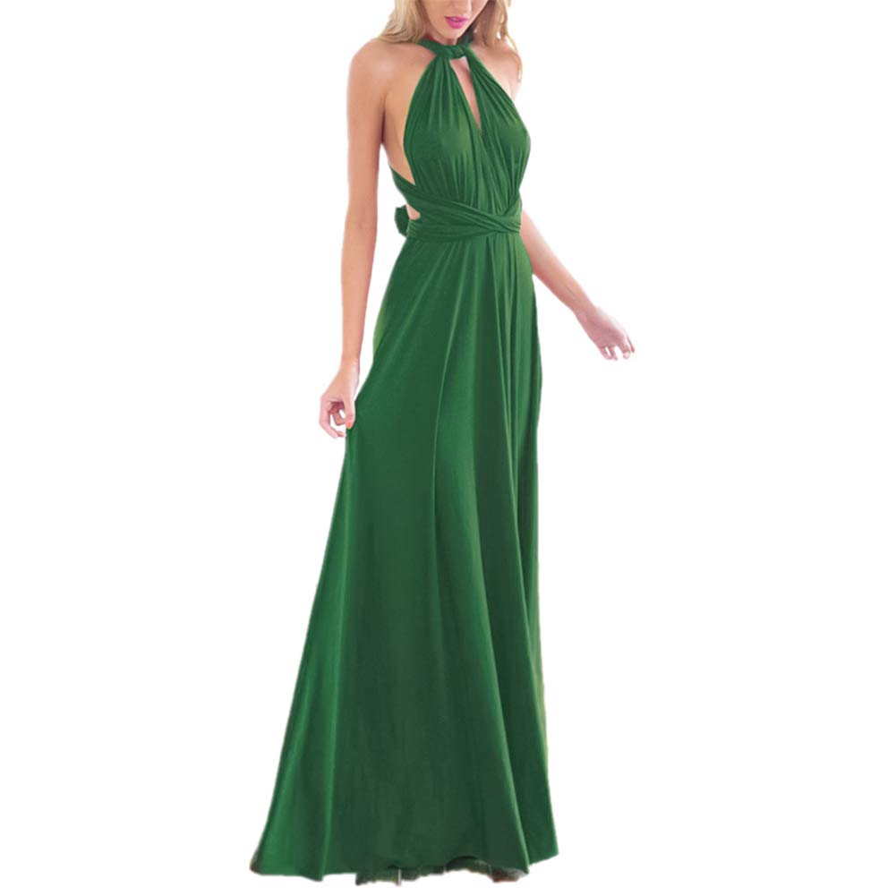 Women Transformer Hi Low Evening Long Prom Dress Halter Convertible Multi Way Spaghetti Strap Wedding Cocktail Maxi Gown