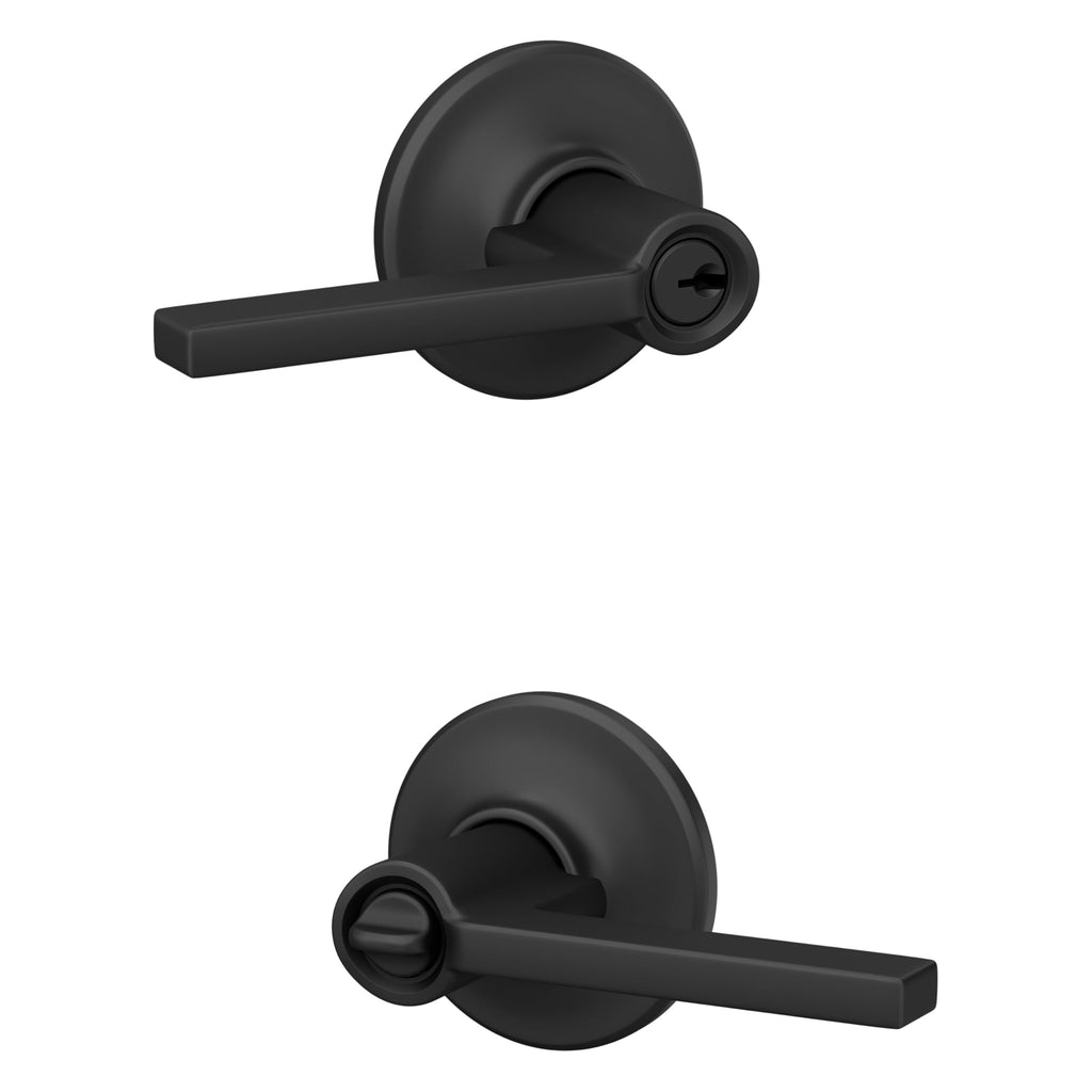 Schlage F10 LAT 716 Latitude Door Lever, Hall & Closet Passage Lock, Aged Bronze