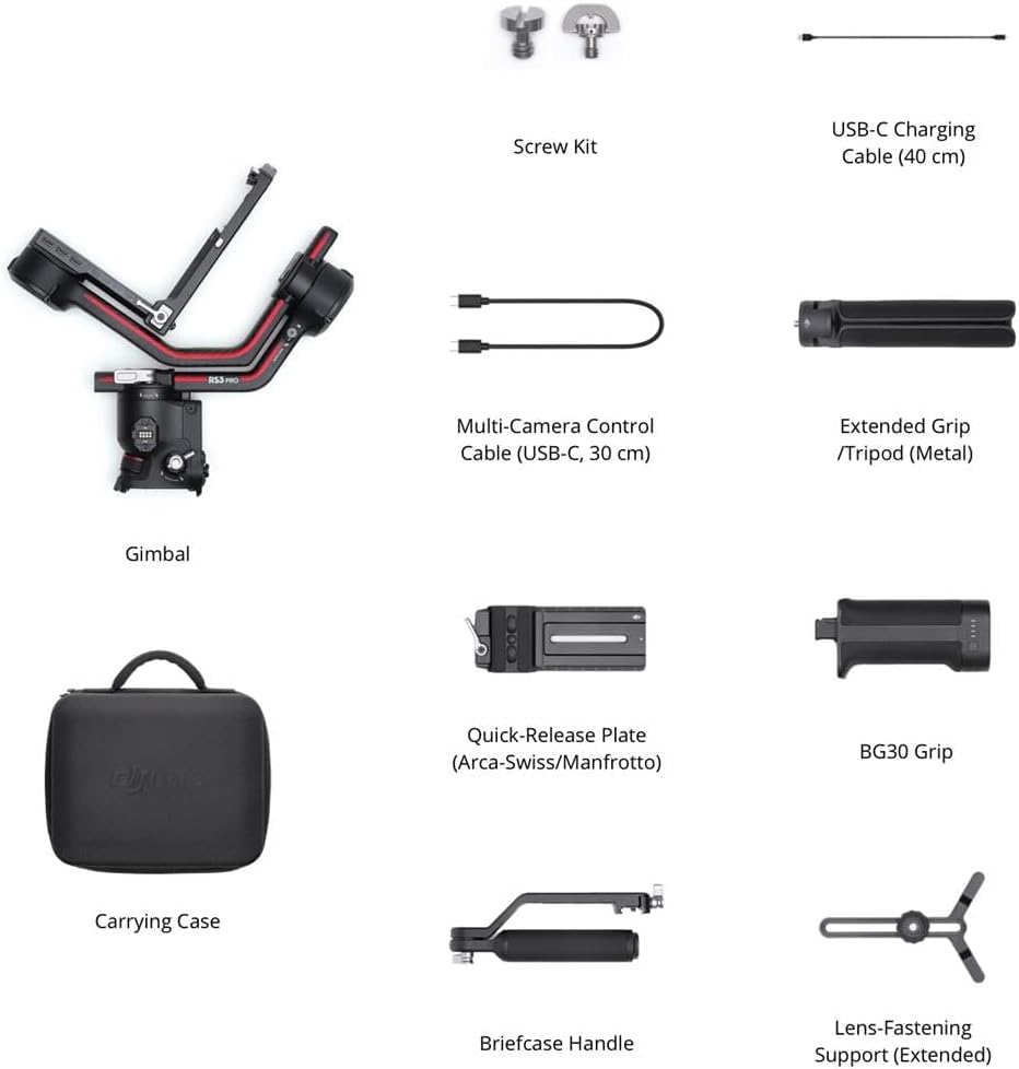 DJI RS 3 Pro, 3-Axis Gimbal for DSLR and Cameras Canon/Sony/Panasonic/Nikon/Fujifilm/BMPCC, Automated Axis Locks, 4.5 kg (10lbs) Payload, LiDAR Focus Camera Stabilizer