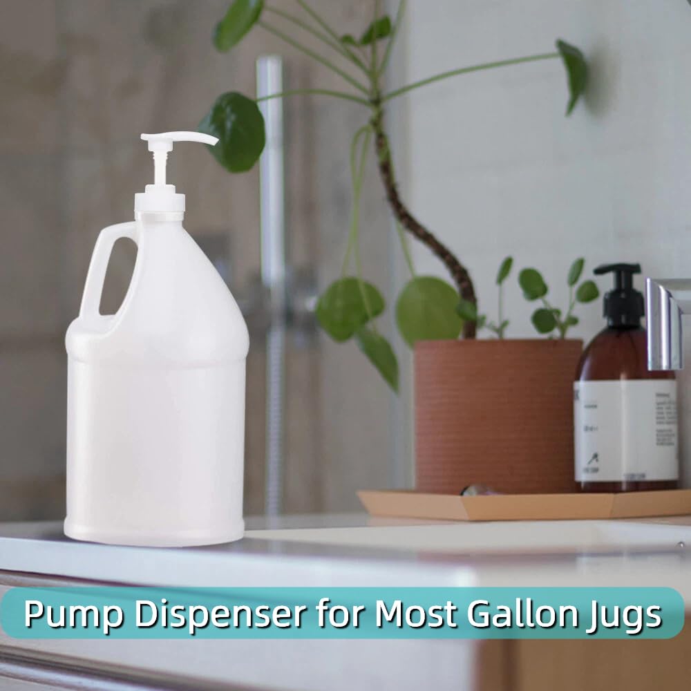 Gallon Pump Dispenser, Fits Most 1 Gallon Jugs and Containers 38/400 Pump Lid Top Replacement for Sanitizer, Lotion, Shampoo, Conditioner (6 Pack)