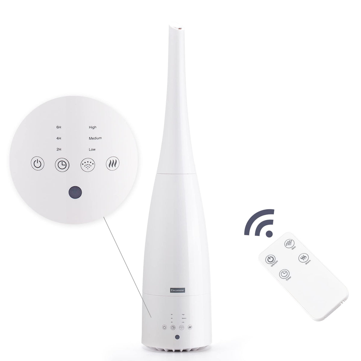 Warm and Cool Mist Humidifier for Home/Bedroom with Remote Control 2.3L Smart Air Humidifier for Desk/Office/Bedroom 25dB Whisper Quiet with Auto Shut off