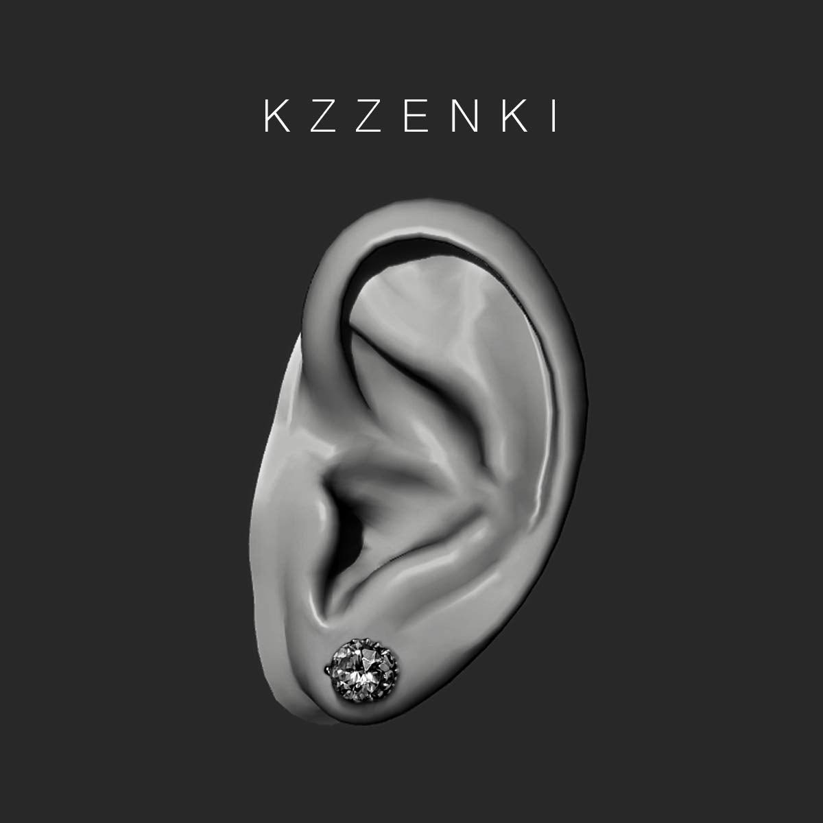 Retro Dark Shadow Stud Earrings, Hypoallergenic Stainless Steel Cubic Zirconia Earrings