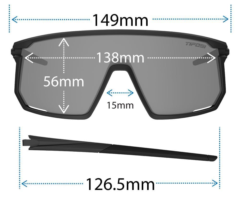 Tifosi Moab Cycling Glasses - Ideal For Cycling (Gravel, MTB & Road), Baseball & Pickleball - Shatterproof Polycarbonate Lens